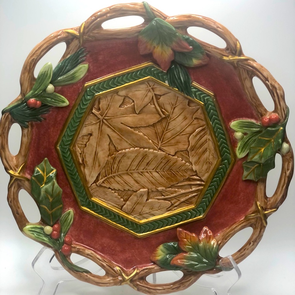 Fitz n Floyd Christmas lodge plate